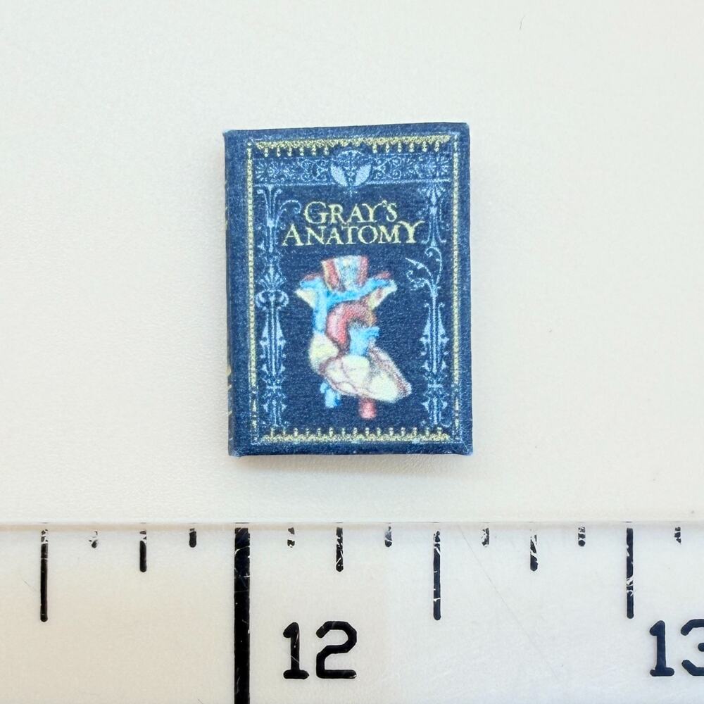 Dollhouse Book Gray's Anatomy 1:12 Miniature Readable Illustrated Medical Doctor